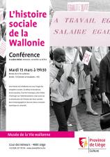 Affiche de la conférence 'L'Histoire sociale de la Wallonie'