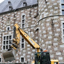 Travaux en vue de la restauration du Château de Jehay