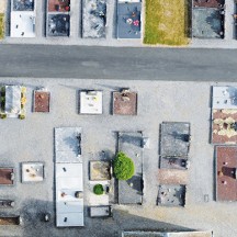 Vue aérienne du cimetière d'Odrimont, Commune de Lierneux