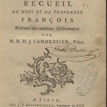 Page de couverture du Dictionnaire wallon-français de Cambresier
