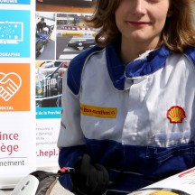 La pilote de l'EcoMOTION, Sarah Dehosse. 