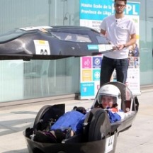 Le véhicule préparé pour une démo à Liège Airport.
