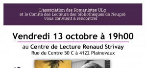 Rencontre littéraire au Centre de Lecture Renaud Strivay
