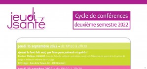 Jeudi Santé : cycle de conférences 2022
