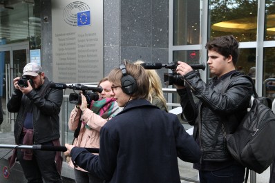 Les élèves pendant le tournage