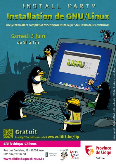 Linux Install Party, Liège, Belgique, 2017