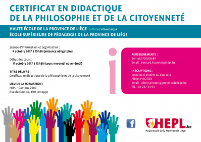 Certificat en didactique de la philosophie et de la citoyenneté (EPC)