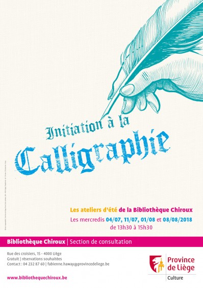 affiche des ateliers de calligraphie