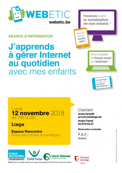Affiche séance Webetic 12 novembre 2018 à la Bibliothèque Chiroux (Liège)