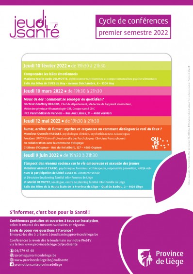 Jeudi Santé : cycle de conférences 2022