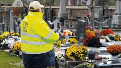 Vue aérienne du cimetière d'Odrimont (Commune de Lierneux)