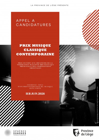 Affiche de l'appel à candidature du Prix Musique Classique Contemporaine 2026