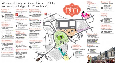 Ambiance 1914 à Liège: plan et programme - 1er WE août 2014