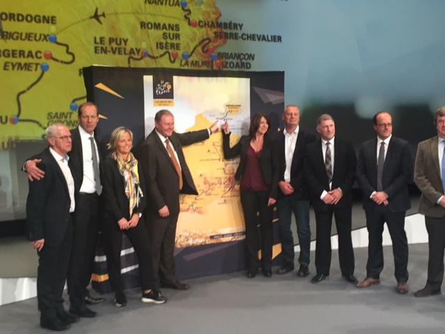 Les représentants de la Province de Liège et des Villes de Liège et Verviers, ce 18 octobre à Paris lors de la présentation du Tour de France 2017