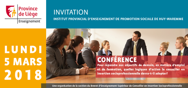 IPEPS Huy-Waremme: conférence sur l'action du conseiller en insertion socioprofessionnelle