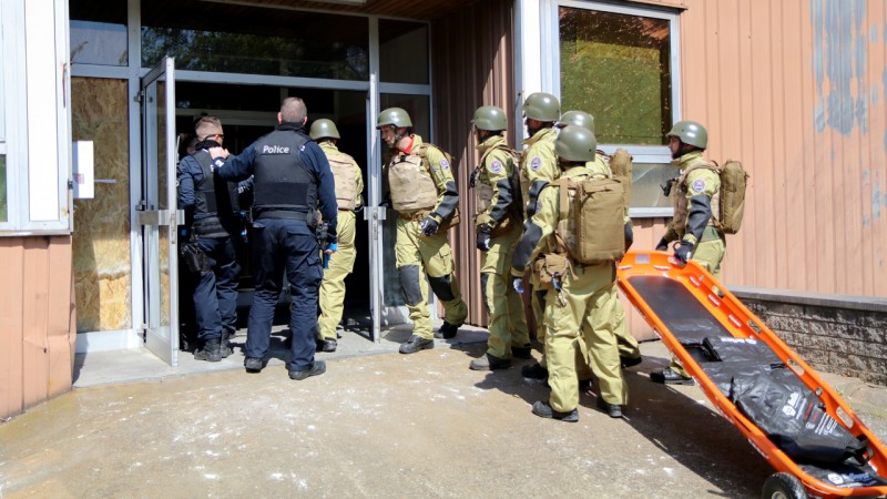 exercices pratiques de mise en situation face à un tireur fou