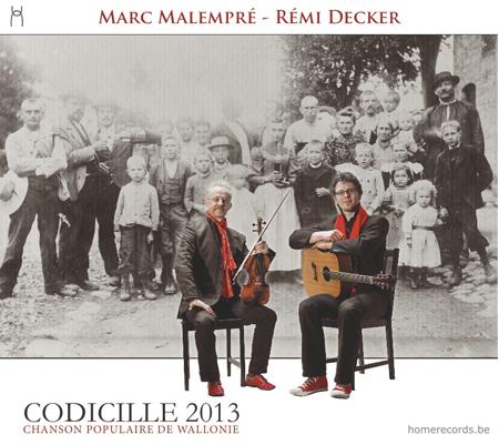 Pochette du cd 'Codicille' (Marc Malempré & Rémi Decker)