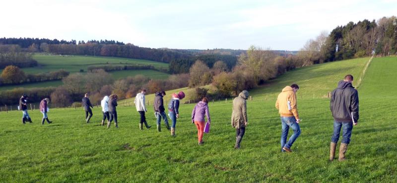 Les étudiants en agronomie visitent des parcelles d’essais en pâtures