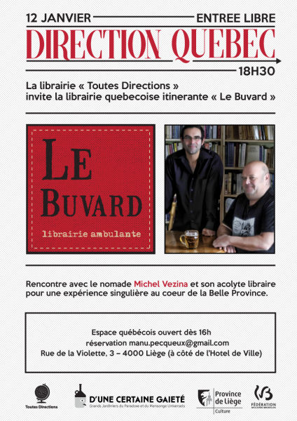 Michel Vezina et la librairie itinérante « Le Buvard » à la librairie 