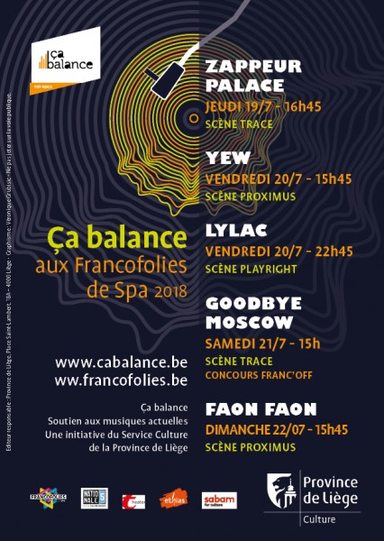 Programmation Ça balance aux Francofolies de Spa