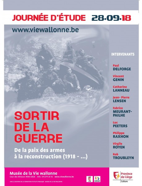 Affiche de la Journée d'étude 'Sortir de la guerre'