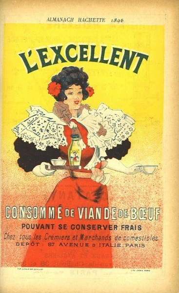Publicité de l'almanach Hachette 1896