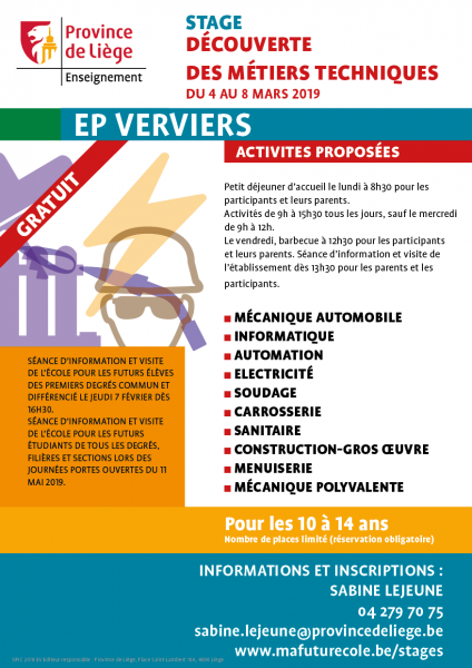 Stage de l'EP Verviers