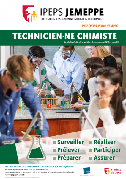 IPEPS Jemeppe: devenez technicien·ne chimiste!