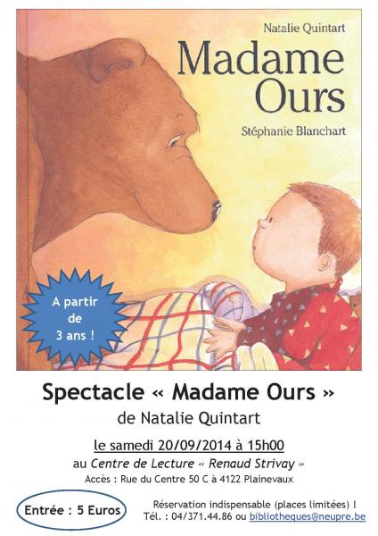 Spectacle Mme Ours