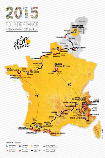 Le parcours du Tour de France 2015